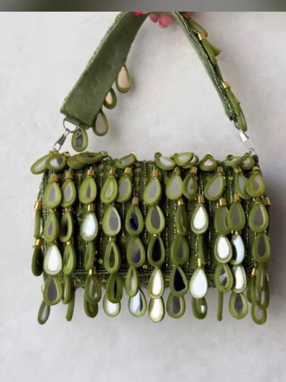 Handmade Mirrorwork Statement Bag • Beaded + Sequin Embellished